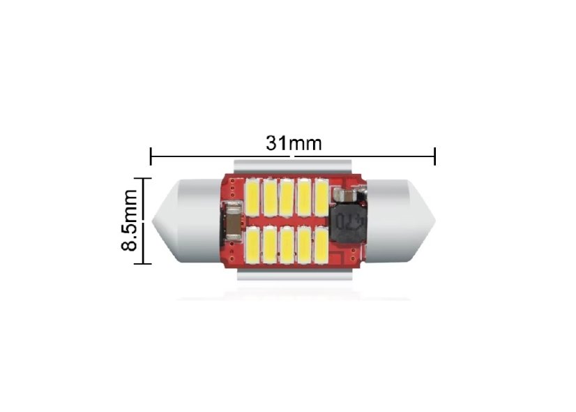 Car bulbs with LED backlight 31mm 12V C5W-10SMD-4014 Canabus 130LM White