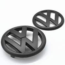 VW SCIROCCO (2009-2014) front and rear emblem, logo (11cm and 9cm) - matte black