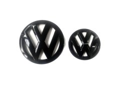 VW PASSAT B6 (2007-2011) front and rear emblem, logo (15,5cm and 11,3cm) - glossy black