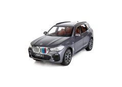 BMW X5 modelo de metal juguete batería luces sonido 1:24 Gris
