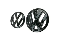 VW GOLF IV MK4 (1998-2004) (12,2cm a 11,2cm) front and rear emblem, logo - black glossy