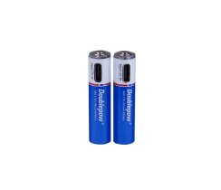 2 pcs DOUBLEPOW powerful rechargeable batteries USB AAA 600 mWh 1.5V Li-ion, 1500x charge
