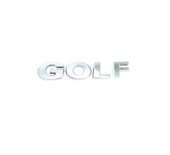 GOLF inscription - shiny chrome 122mm