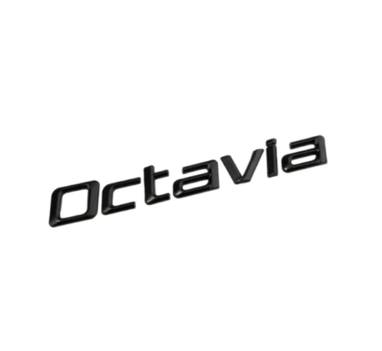 Octavia nápis - čierna lesklá 170mm
