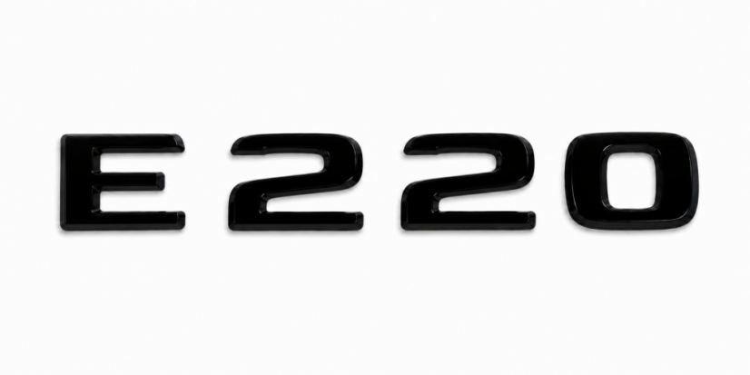 Mercedes lettering E320 - glossy black 140 mm