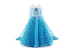 Kostým dětský Frozen Ledové království Elsa dlouhé plesové šaty L 130