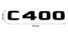 Mercedes nápis  C400- černý lesklý 145 mm
