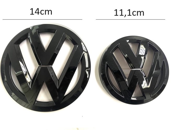 Έμβλημα Volkswagen PASSAT CC 2019-2020 εμπρός και πίσω, λογότυπο (14cm και 11,1cm) - μαύρο γυαλιστερό