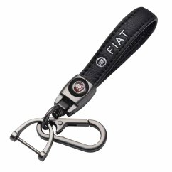 FIAT key fob, keychain black leather