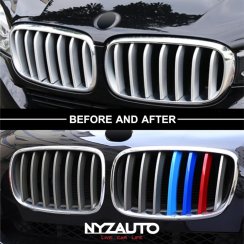 BMW X6 (E71, E72) [2012 - 2014] proužky M-Performance do přední masky, 7 mřížek