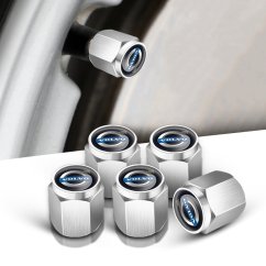 4 pcs VOLVO valve caps, valve covers silver/chrome