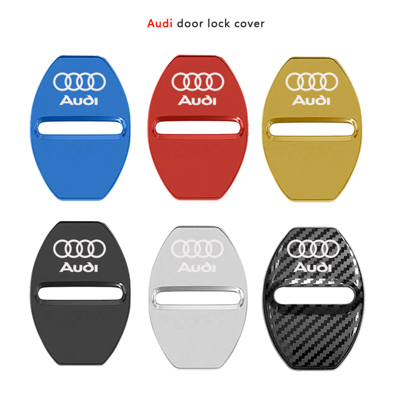 4 pcs AUDI Protective cover for the door latch- black glossy