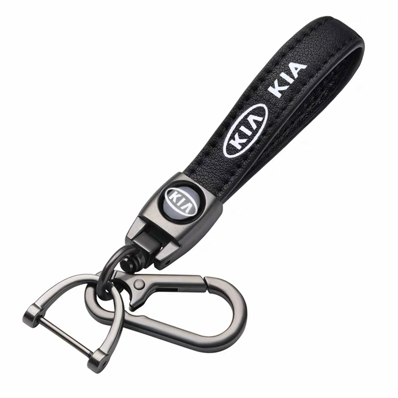 KIA key fob, keychain black leather