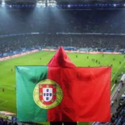 Originale Kapuzenflagge (150 x 90 cm, 3 x 5 Fuß) – Portugal