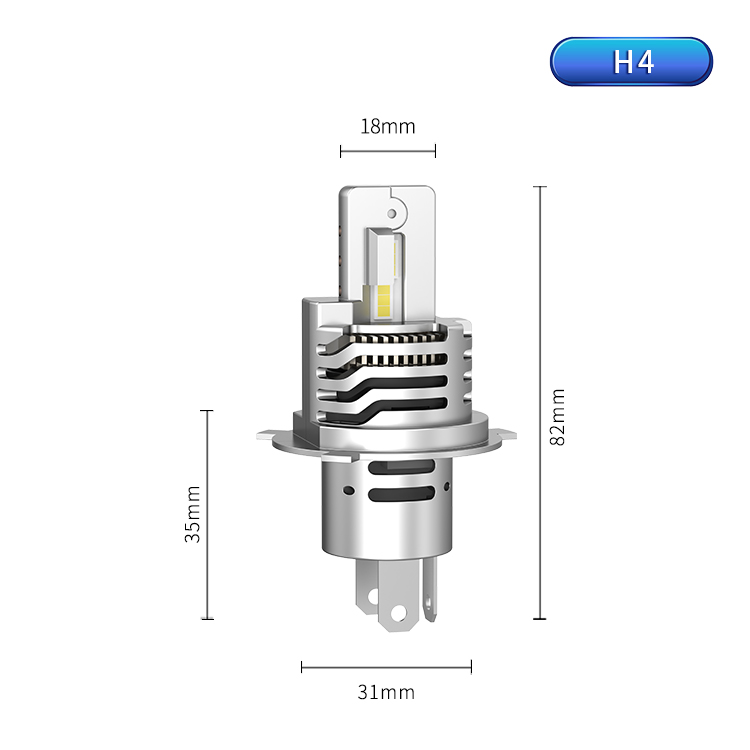 H4/H19 liquid LED bulbs for lights 6000lm 60W, up to 200% more brightness 6000k-7000k