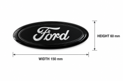 FORD emblem 150 x 60mm front or rear - glossy black