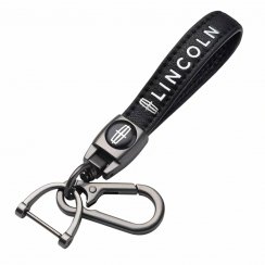 LINCOLN přívěsek na klíče, klíčenka, černá kůže