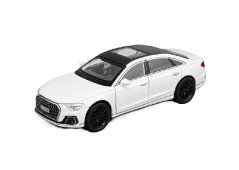 Audi A8 modelo de metal com luzes de bateria de brinquedo com som 1:32 Branco