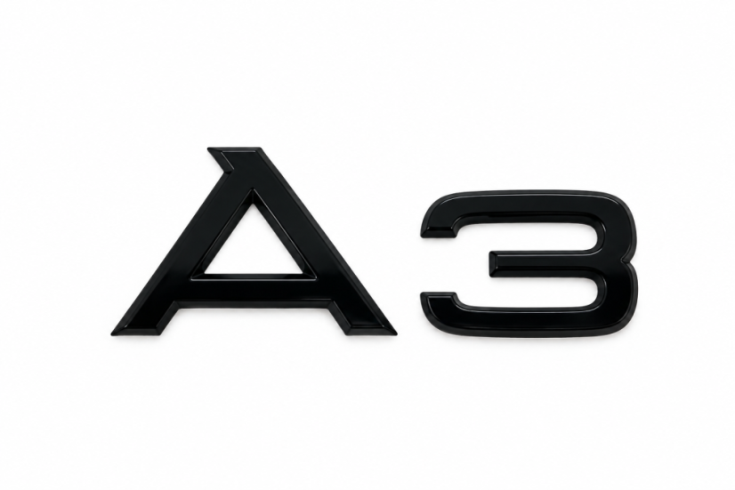 Audi A3 rear door lettering - glossy black