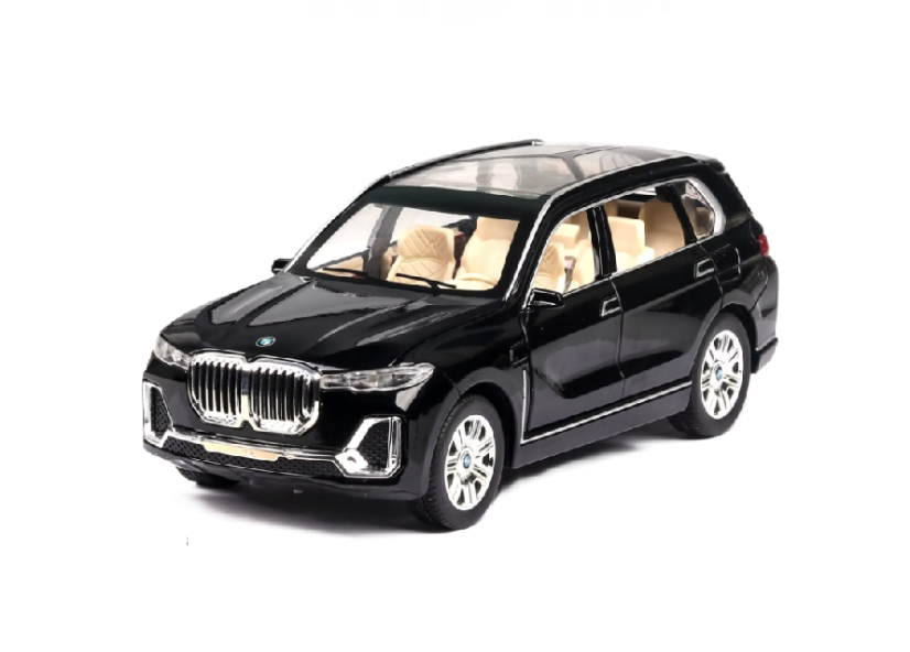 BMW X7 metal model toy battery lights sound 1:24 Black