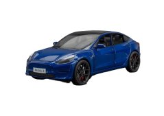 Tes model 3 kovový model hračka na baterie světla zvuk 1:24 Modrá