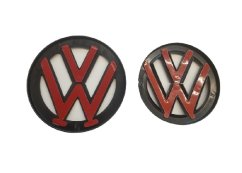 VW ARTEON (2017-2020) front and rear emblem, logo (14cm and 11,2cm) - glossy black