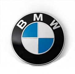 Logo, embleem, embleem achter vijfde deur BMW 74mm, blauw 51148219237