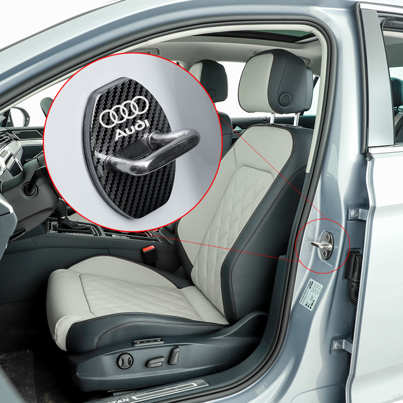 4 pcs AUDI Protective cover for the door latch- black glossy