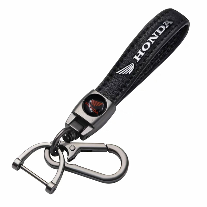 HONDA MOTO key fob, keychain black leather :: capforwheel