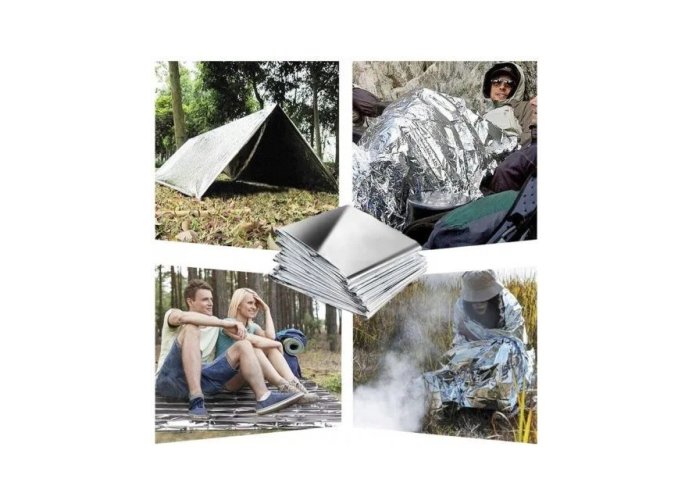 Emergency thermal blanket 160x210cm 10 pieces silver