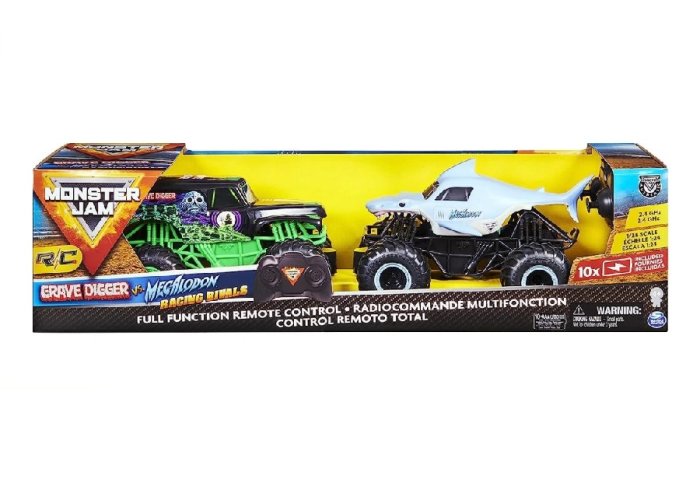 Spin Master „Monster Jam“ 1:24 RC Grave Digger ir Megalodon