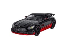Mercedes Benz AMG GTR  kovový model hračka na batérie svetla zvuk 1:24 Čierna