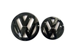 VW GOLF VII SPORTVAN (2016-2018) sprednji in zadnji emblem, logotip (13,8 cm in 11,2 cm) - sijajno črna