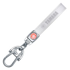 YAMAHA key fob, keychain white leather