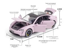 Porsche Taycan metalen model speelgoedbatterijverlichting klinkt 1:32 Wit