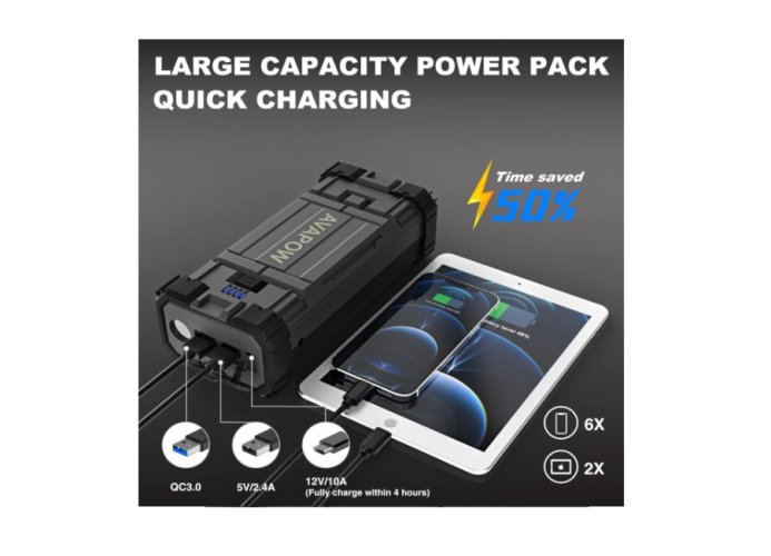 Arranque de bateria de carro, banco de potência A18 AVAPOW 2000A