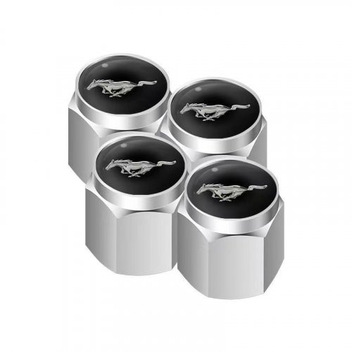 FORD MUSTANG valve caps, valve covers silver/chrome