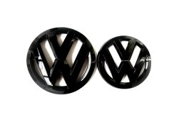 VW TOUAREG (2016-2018) predný a zadný znak, logo (16 cm a 13 cm) - čierna lesklá