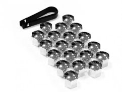 Bolt covers, for wheel bolts 21mm, set of 20 chrome