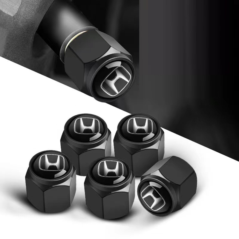 4 pcs HONDA valve caps, black valve covers