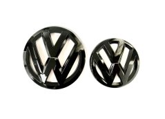 VW PASSAT B7 Variant (2012-2016) front and rear emblem, logo (13,8cm and 11,3cm) - glossy black