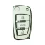 LUXURY key cover for AUDI cars white glossy/silver