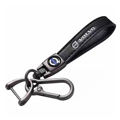 VOLVO key fob, keychain black leather