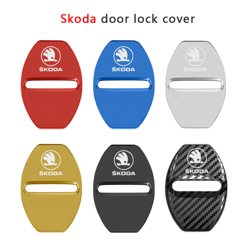 4 pcs ŠKODA Protective cover for the door latch- silver