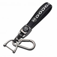 DODGE key fob, keychain black leather