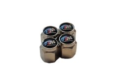 4 pcs BMW M-PACKET valve caps, valve covers silver/chrome