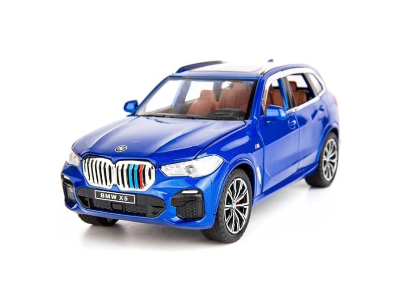 BMW X5 metalen model speelgoedbatterijverlichting klinkt 1:32 blauw