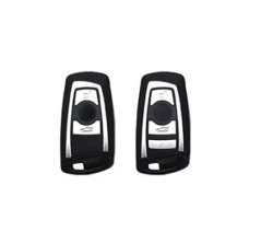 LUXURY capa de chave para carros BMW branco brilhante/cromada