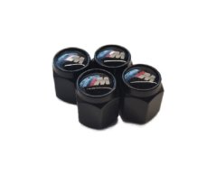 4 pcs BMW M-PACKET valve caps, black valve covers