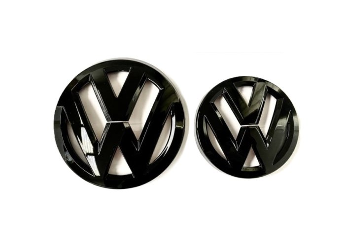 VW PASSAT B8.5 (2020) front and rear emblem, logo (14,2cm and 11,3cm) - glossy black